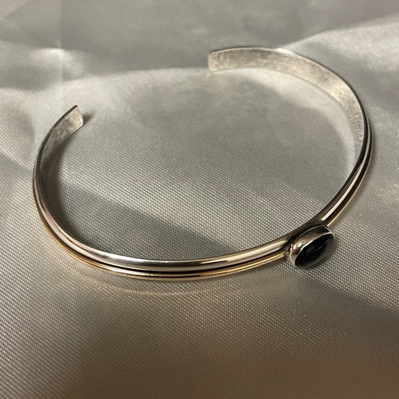 Black onyx cabochon bracelet - Picture 3 of 9